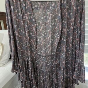 Floral Long Sleeve Leightweight Jacket XXL